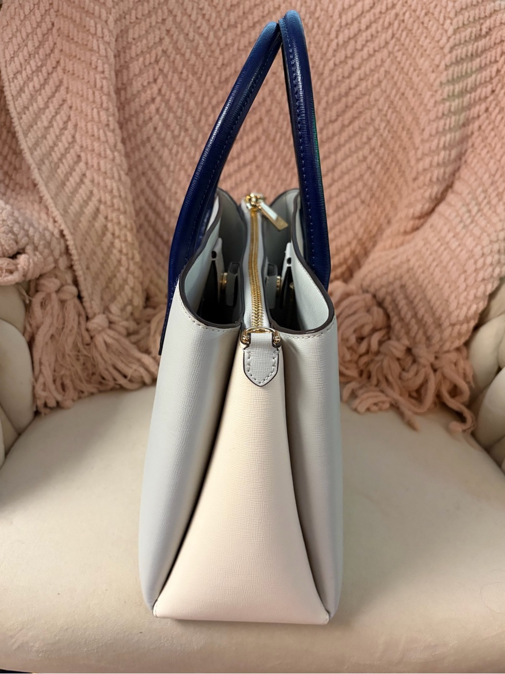 Authentic Kate Spade Serena Color Blocked Leather Satchel Purse Bag EUC Pristine - Picture 2 of 7